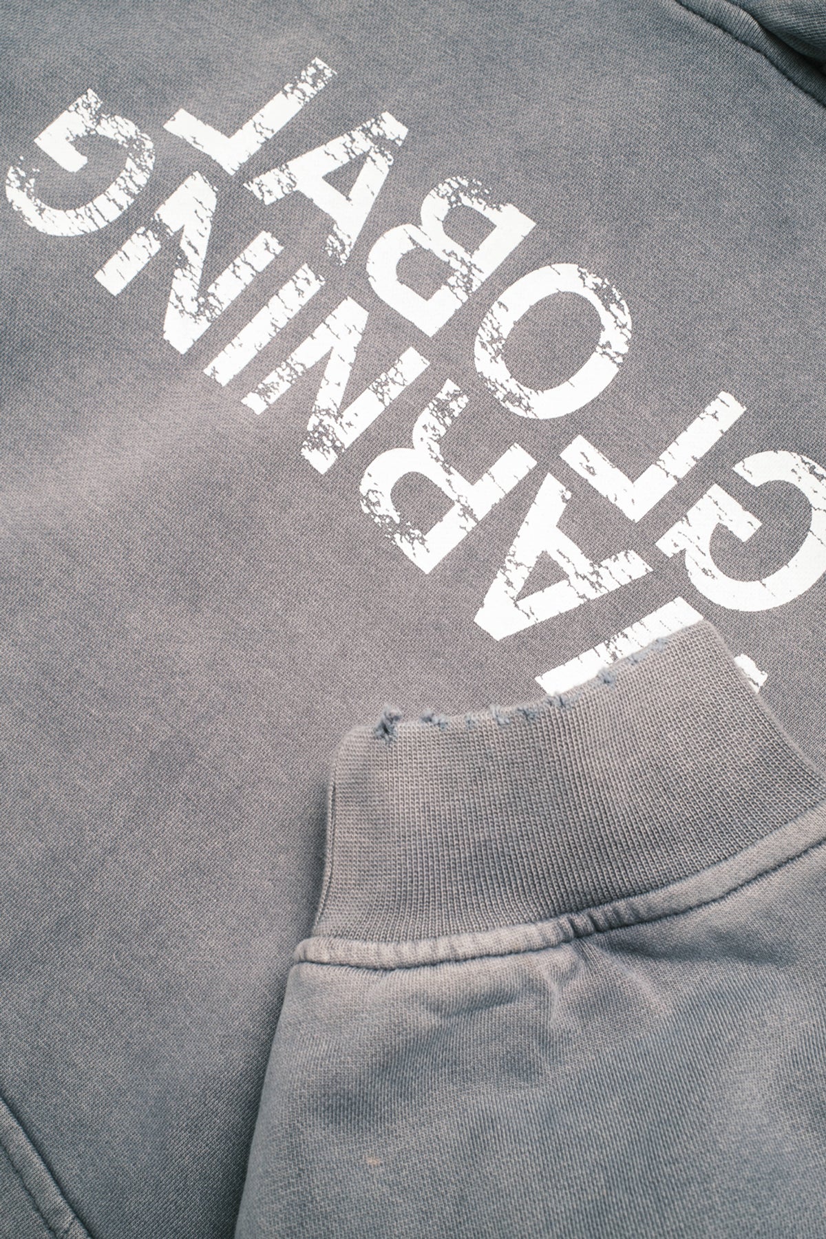 MIRRORED LOGO DISTRESSED HOODIE
