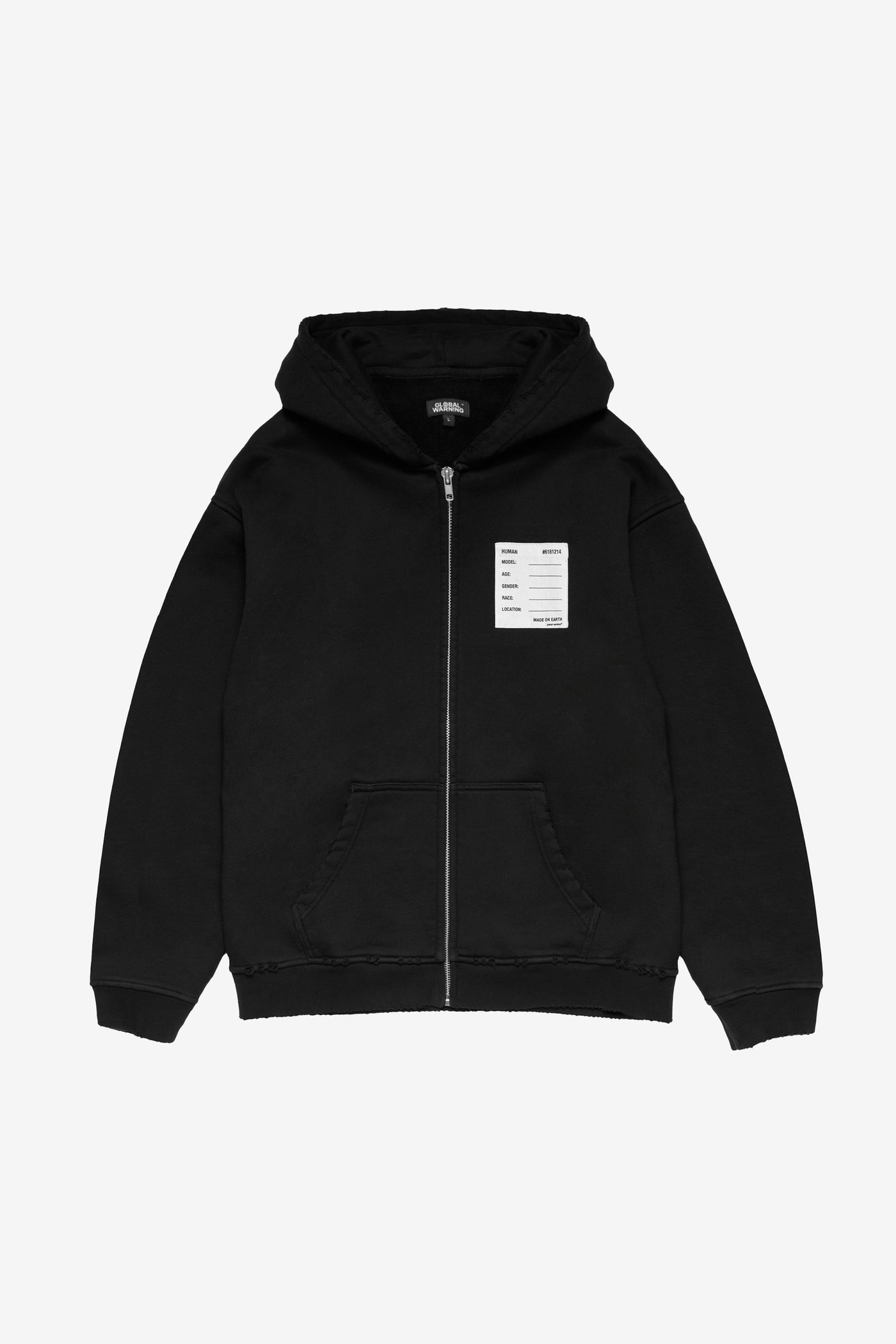 MADE ON EARTH DISTRESSED ZIP-HOODIE