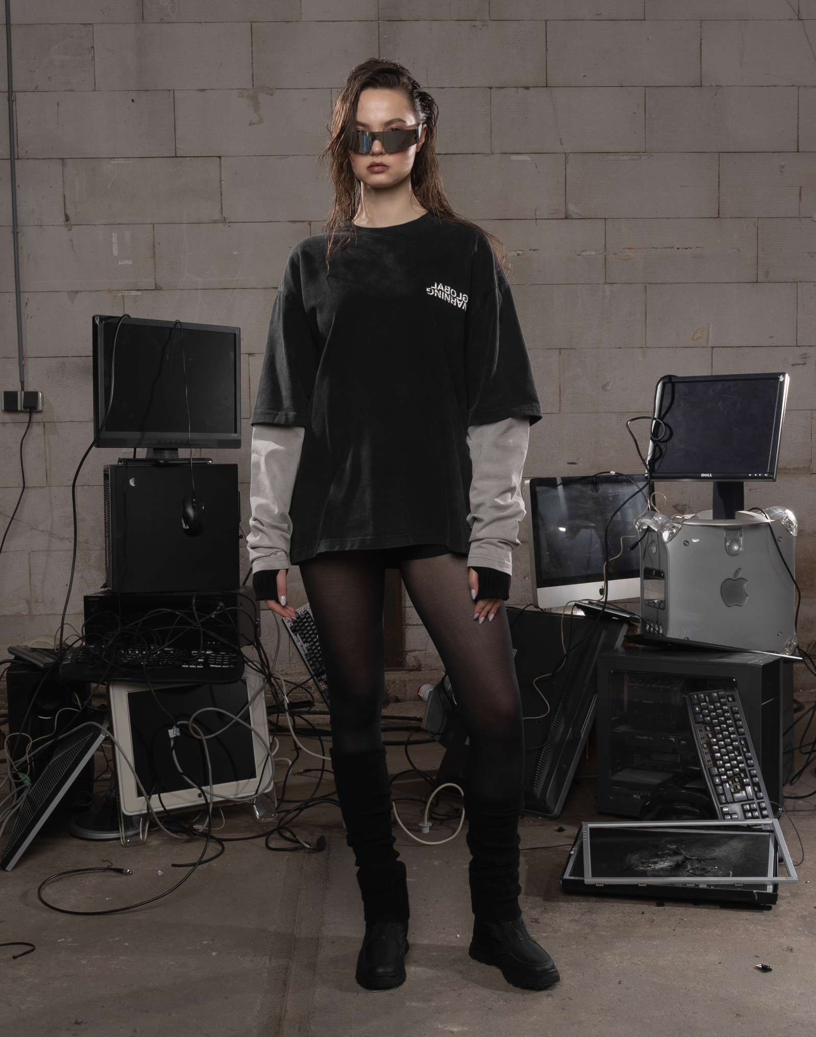 MIRRORED LOGO DOUBLE LONG SLEEVE
