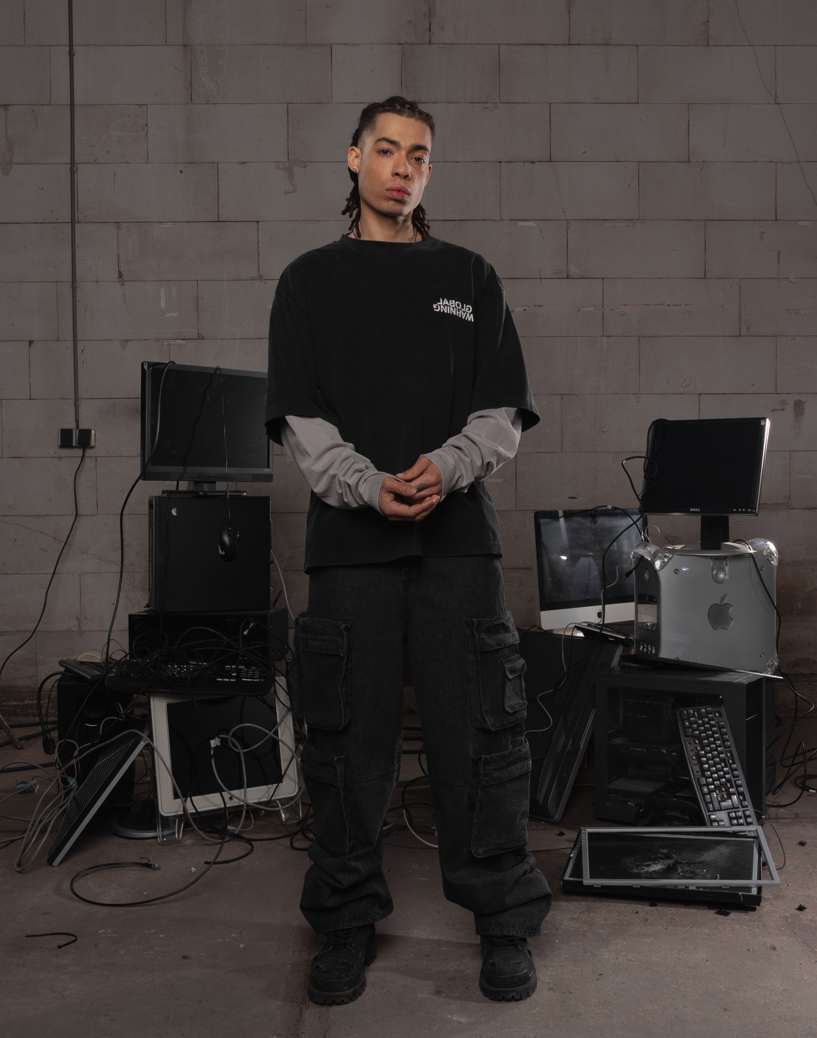 MIRRORED LOGO DOUBLE LONG SLEEVE