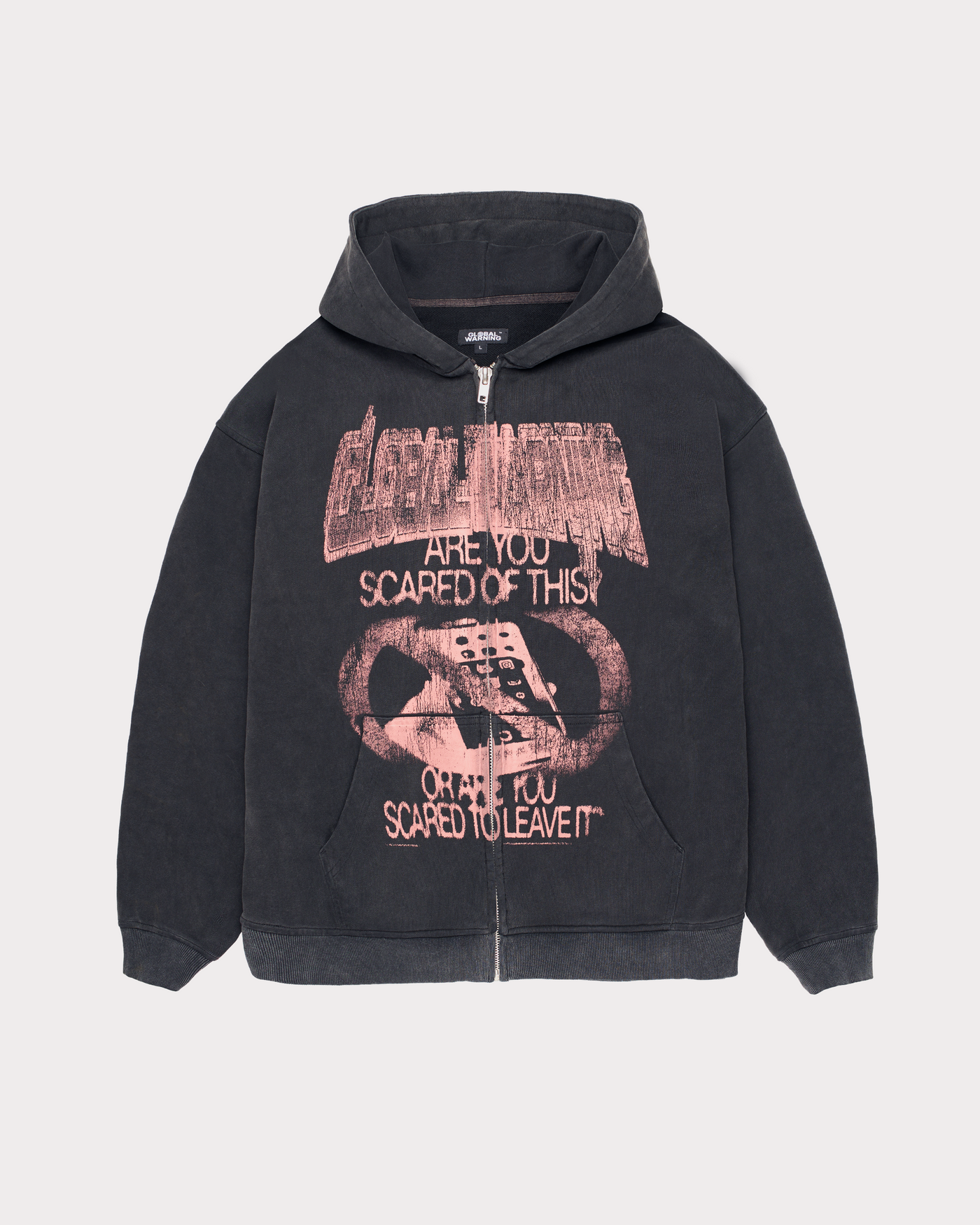 DESOCIALIZED VINTAGE SAND WASHED ZIP-UP HOODIE