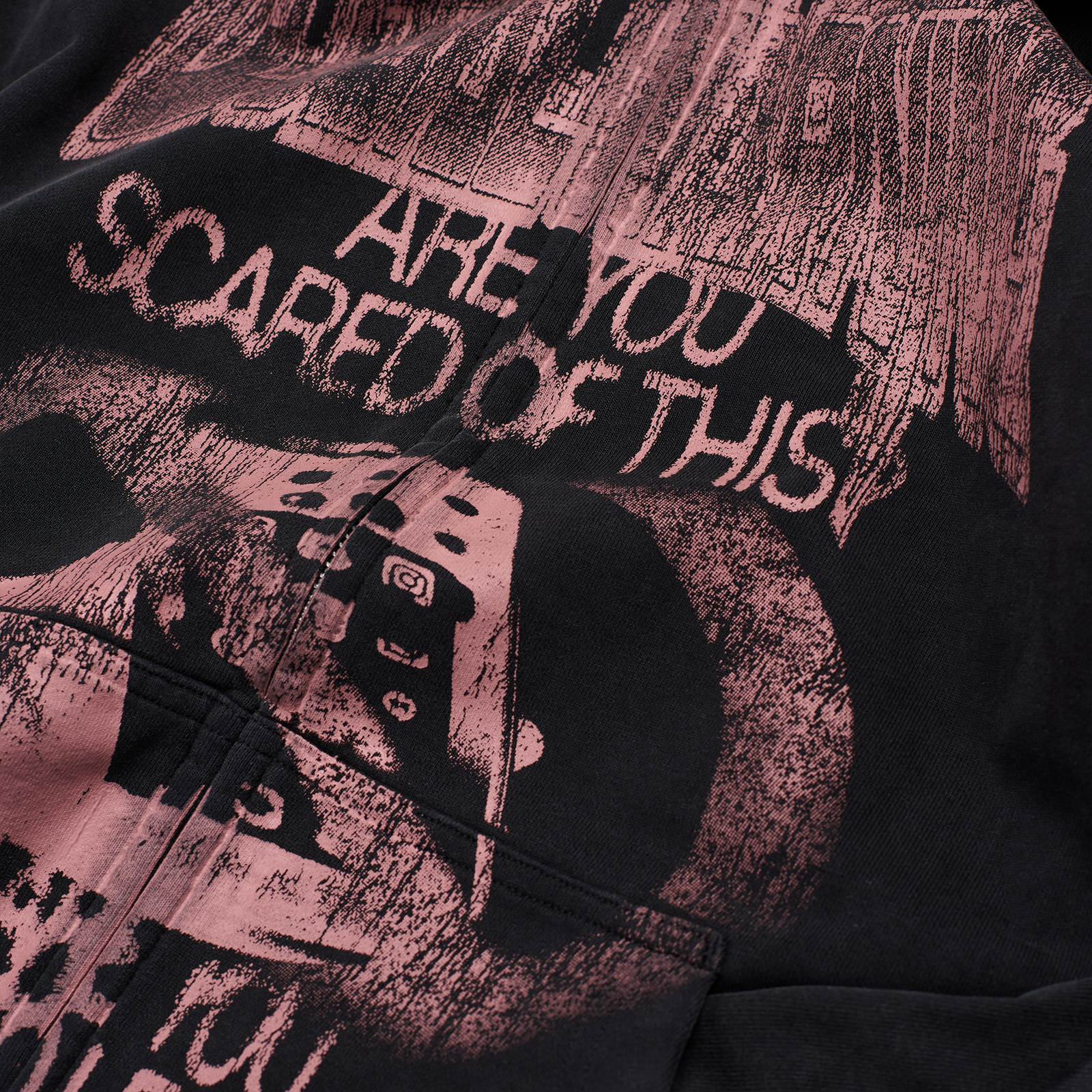 DESOCIALIZED VINTAGE SAND WASHED ZIP-UP HOODIE