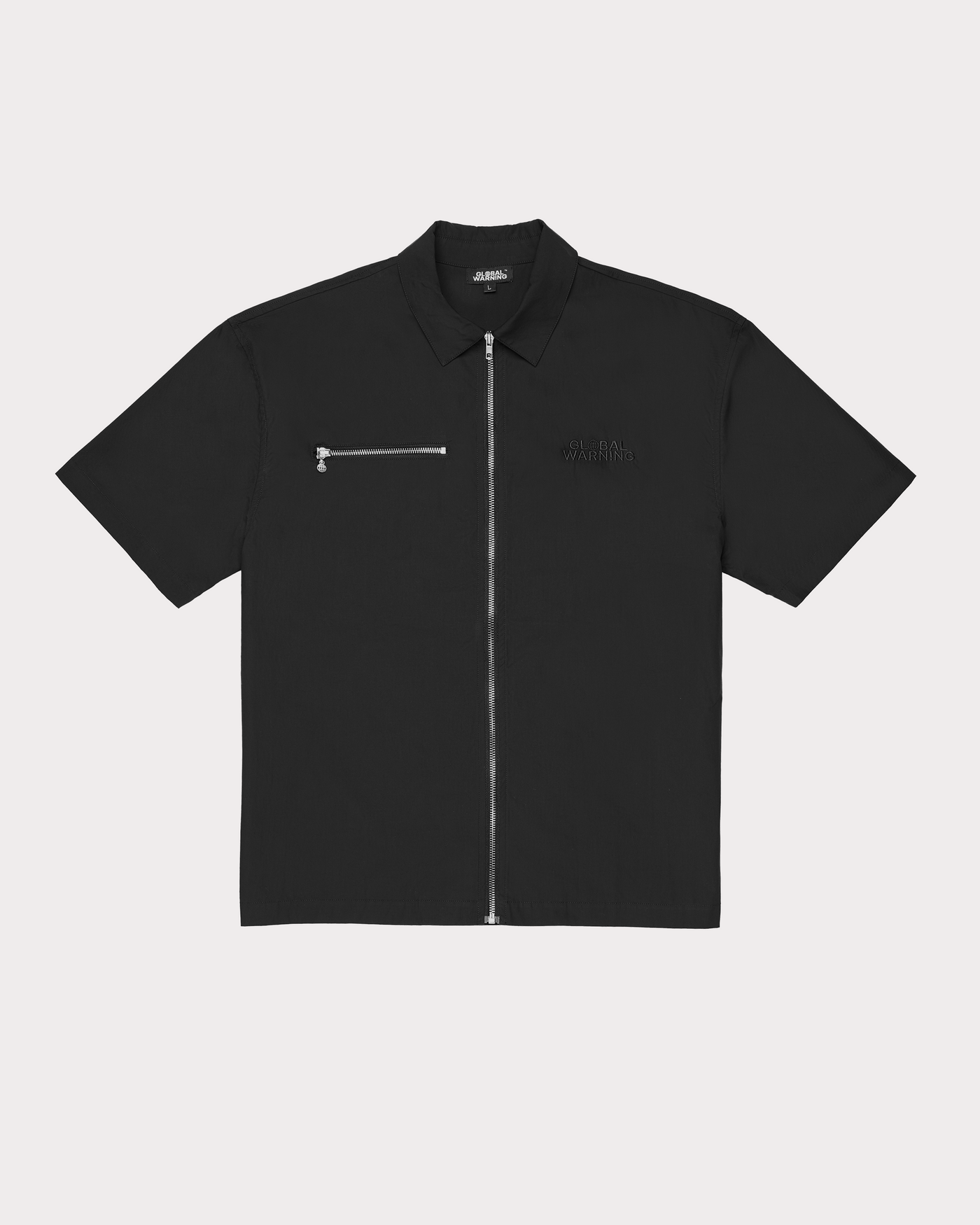 DESOCIALIZED BLACK BOXY ZIP SHIRT