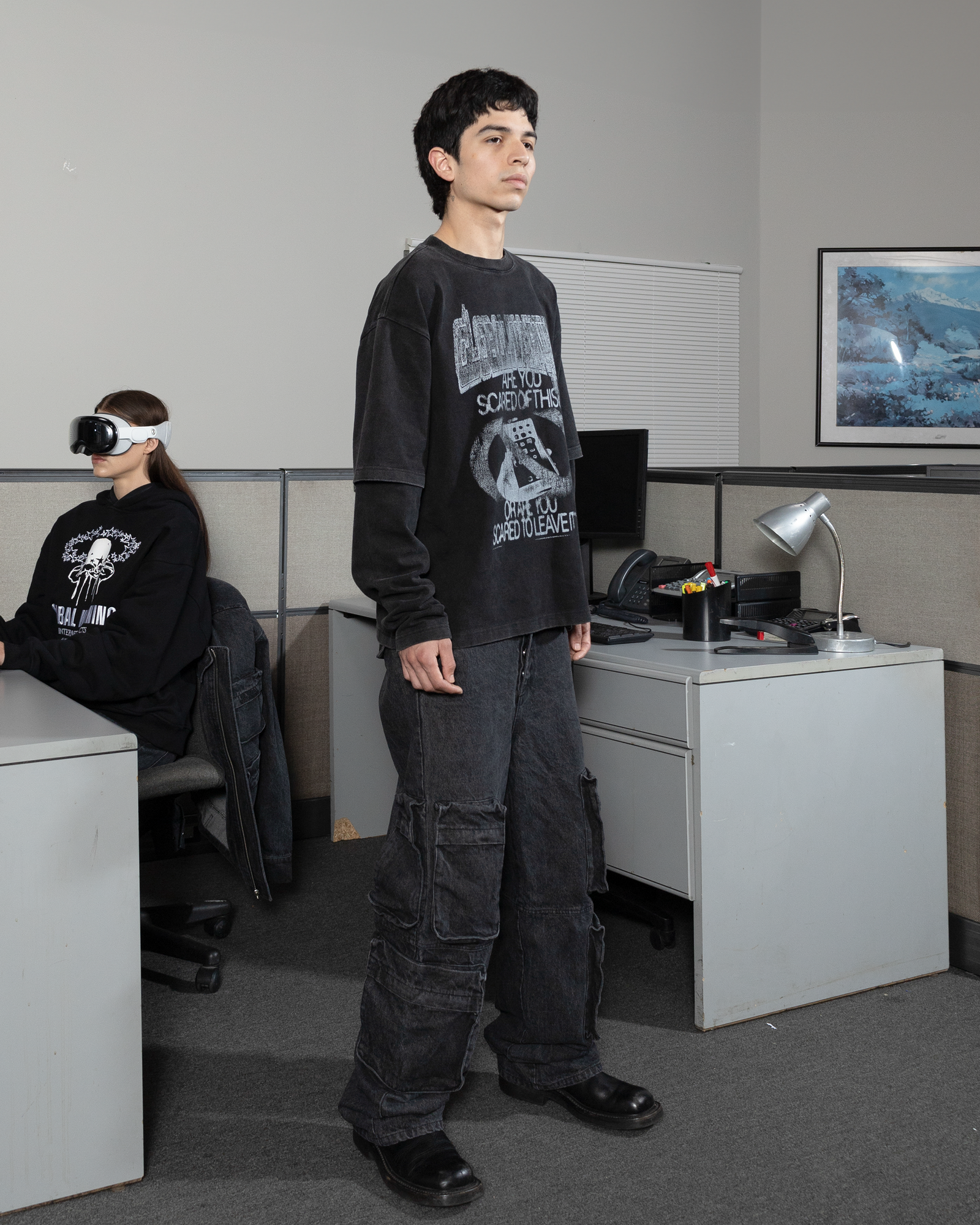 DESOCIALIZED DOUBLE LAYERED VINTAGE WASHED LONGSLEEVE