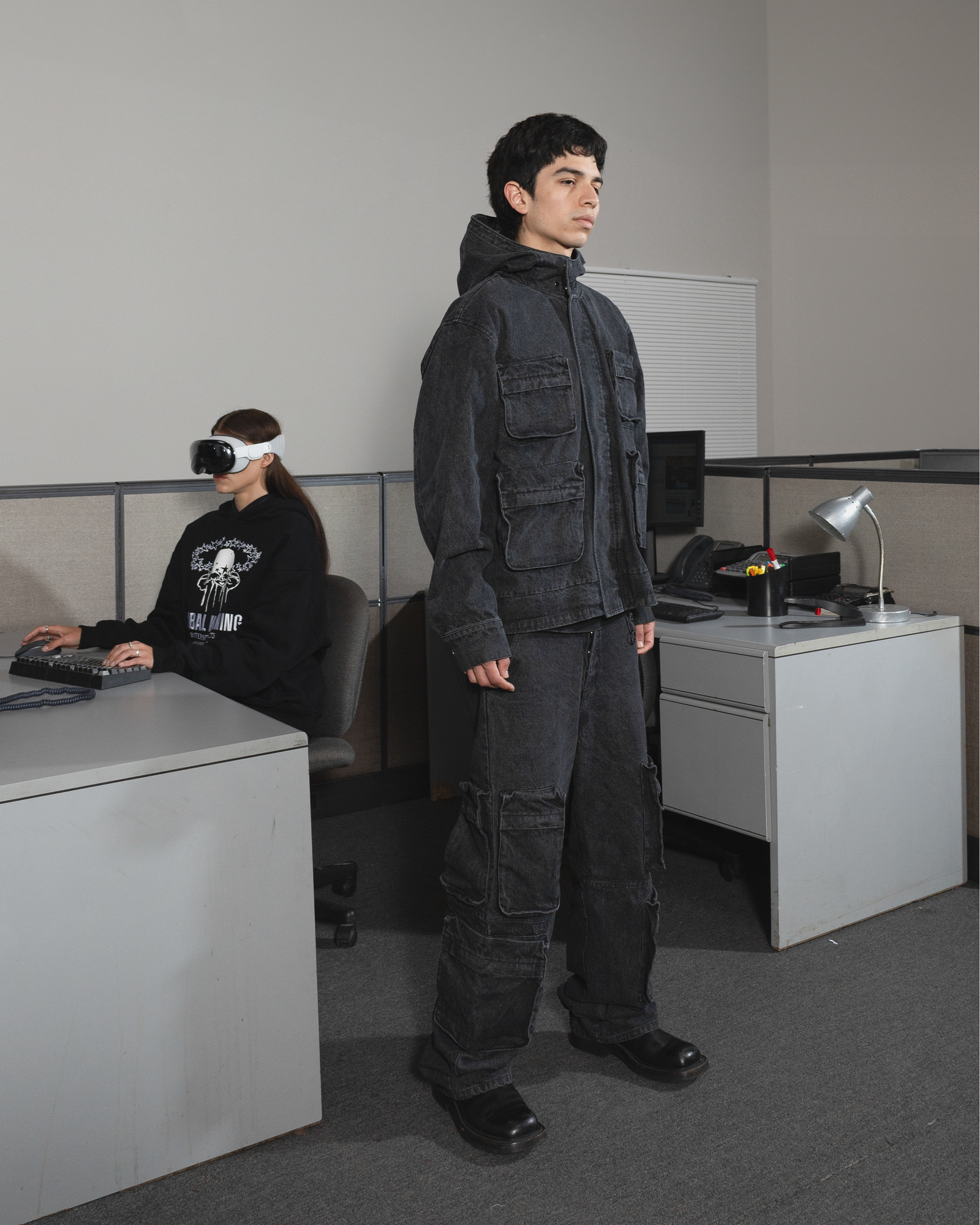 DESOCIALIZED CARGO DENIM PANTS